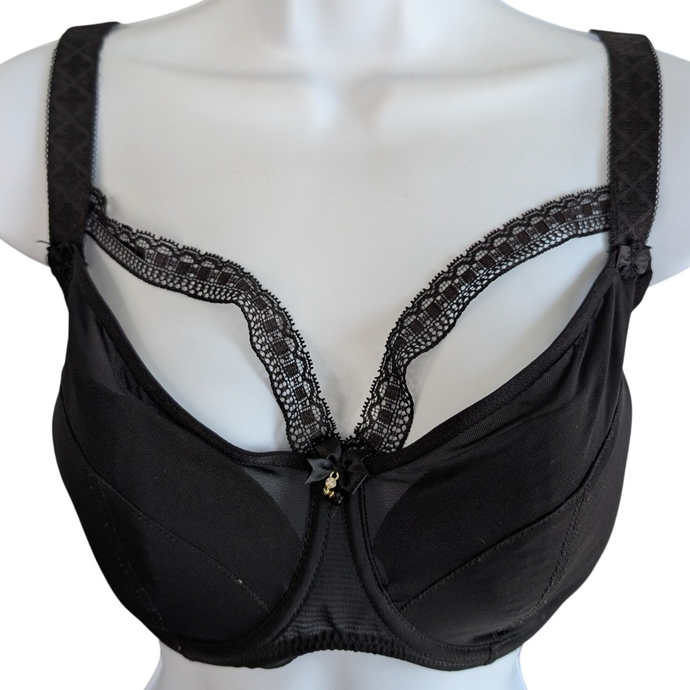Charade 32I Black Lace Harness Style Light lined Bra Adjustable